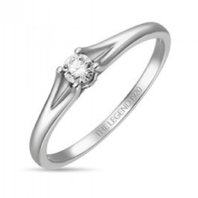 Помолвочное кольцо R01-SL06-015-G2-М13114 из белого золота, гладкое