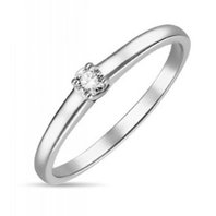 Помолвочное кольцо R01-SOL40-010-G2-М13118 из белого золота, гладкое