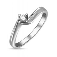 Помолвочное кольцо R01-SOL50-010-G2-М13119 из белого золота, гладкое